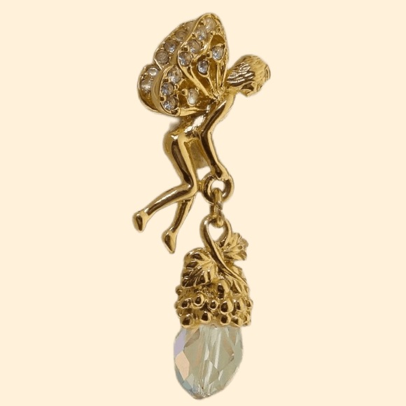 🧚♀️ Kirks Folly, Vintage Vale of the Fairies Earrings - Picture 3 of 16